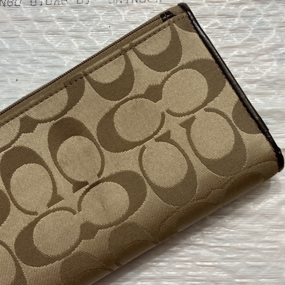 Coach Ashley brown gold checkbook wallet - Picture 6 of 13